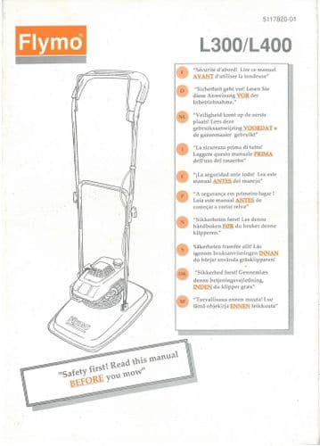 Flymo Hoveer Lawn Mower L300 L400 Operators Manual