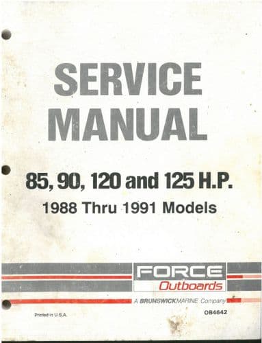 Force Outboards 85, 90, 120, 125 H.P. Workshop Service Manual