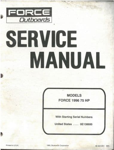 Force Outboards Force 1996 75 HP Workshop Service Manual