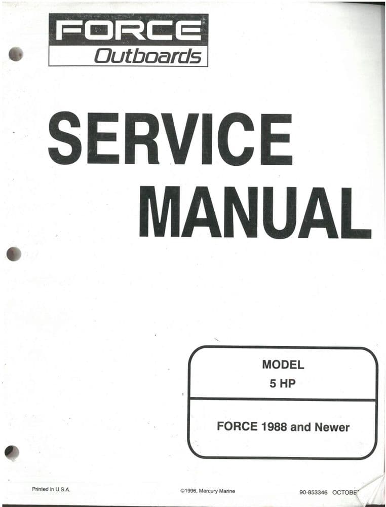 Force Outboards Model 5 HP Workshop Service Manual