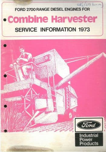 Ford Diesel Engine 2700 Range for Combine Harvester- Operators Manual - 2700