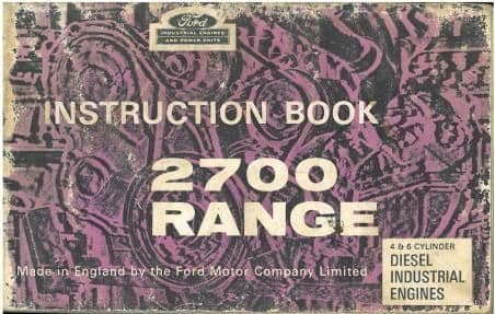 Ford Diesel Engine 2700 Range Operators Manual - 2701E 2703E 2704E 2706E 2708E 2709E