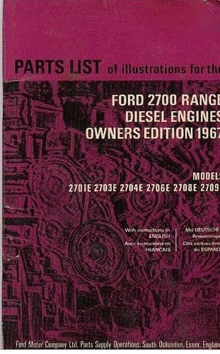 Ford Diesel Engine 2700 Range Parts Manual - 2701E 2703E 2704E 2706E 2708E 2709E