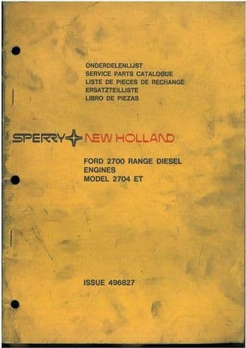 Ford Diesel Engine 2700 Range Parts Manual - Model 2704 ET