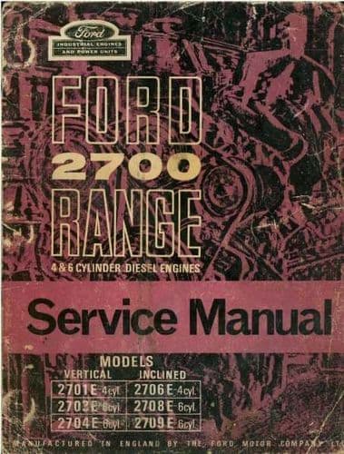 Ford Diesel Engine 2700 Range Workshop Service Manual - 2701E 2703E 2704E 2706E 2708E 2709E