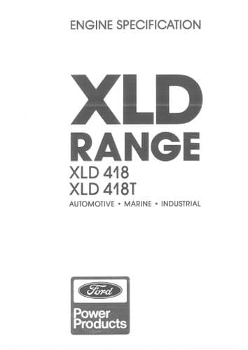 Ford Diesel Engine XLD418 XLD418T Technical Specifications Manual
