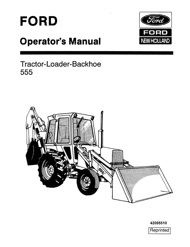 Ford Digger Backhoe Loader 555 Operators Manual