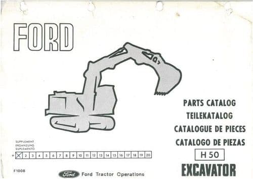 Ford Excavator H50 Parts Manual