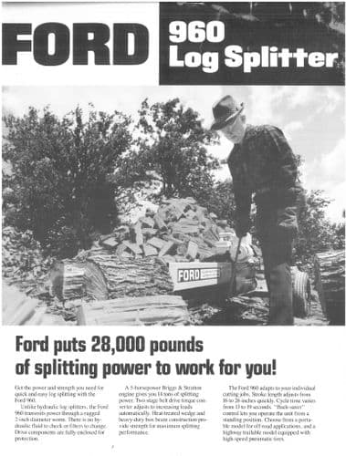Ford Log Splitter Model 960 Brochure