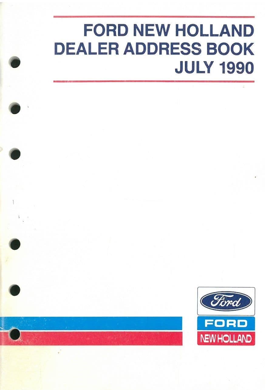 Ford New Holland Dealer Address Book July 1990