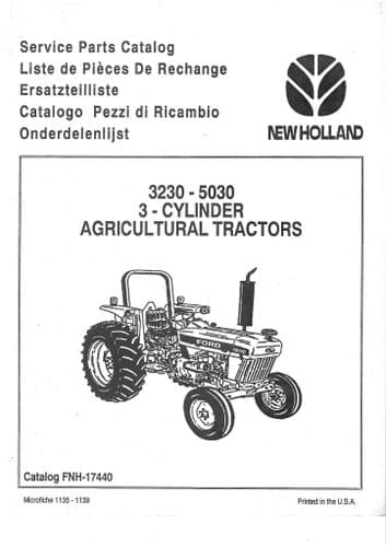 Ford New Holland Tractor 3230 3430 3930 4130 4630 4830 5030 Parts Manual