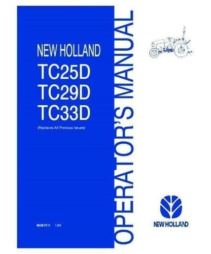 Ford New Holland Tractor TC25D TC29D TC33D Operators Manual