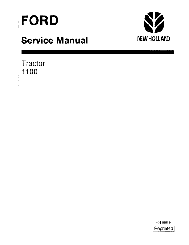 Ford Tractor 1100 Workshop Service Manual