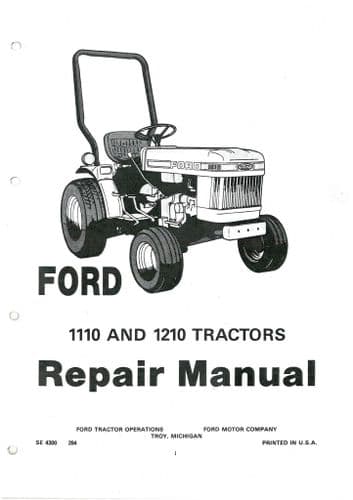 Ford Tractor 1110 & 1210 Workshop Service Manual