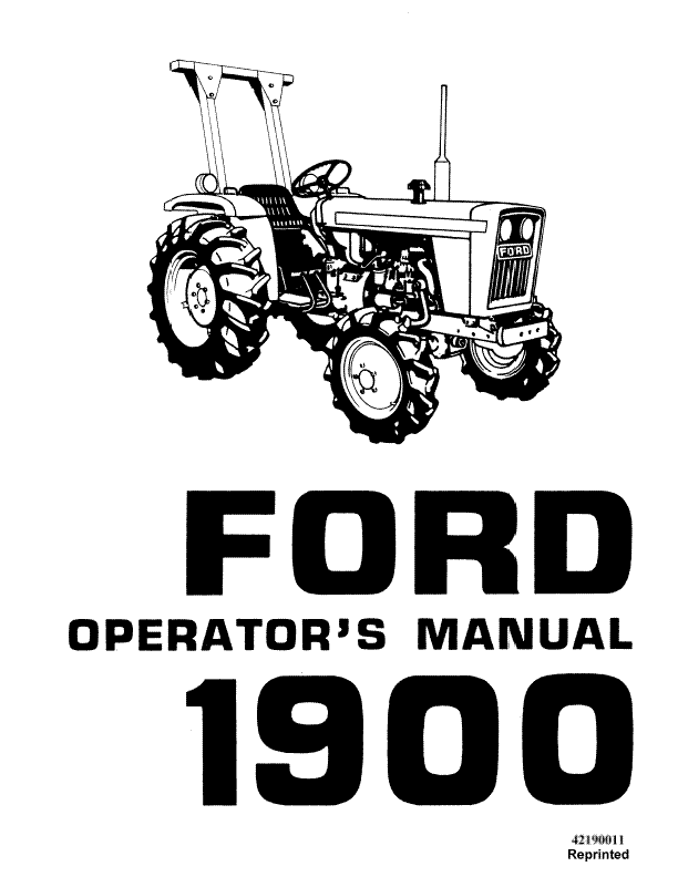 Ford Tractor 1900 Operators Manual