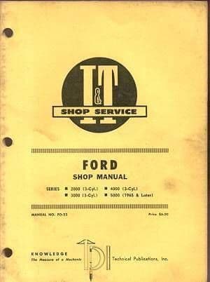 Ford Tractor 2000 3000 4000 5000 Service Workshop Manual