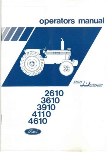 Ford Tractor 2610 3610 3910 4110 4610 Operators Manual