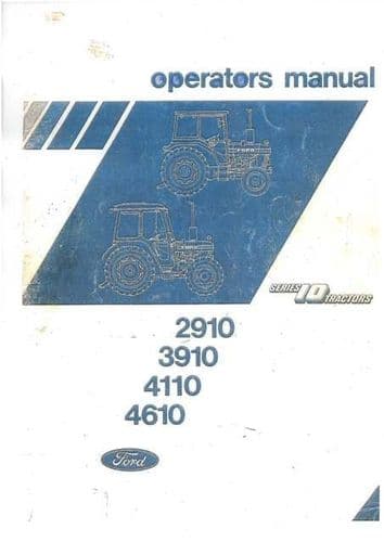 Ford Tractor 2910 3910 4110 4610 Operators Manual