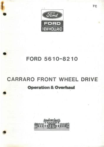 Ford Tractor 3610 3910 4110 4610 5610 6610 7610 8210 Four Wheel Drive 4WD Service Training Manual