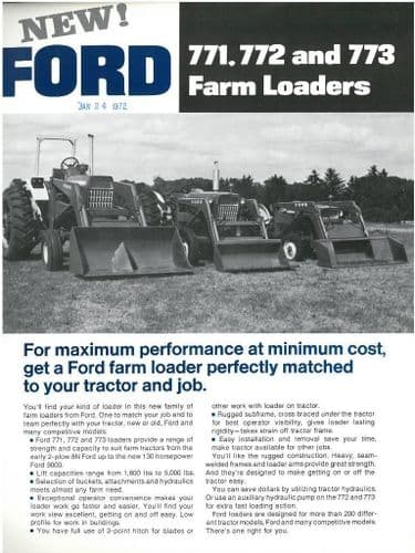 FORD TRACTOR - 771, 772 & 773 FARM LOADERS BROCHURE - BX203