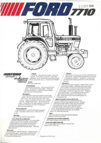 Ford Tractor 7710 Brochure ford-tractor-7710-brochure