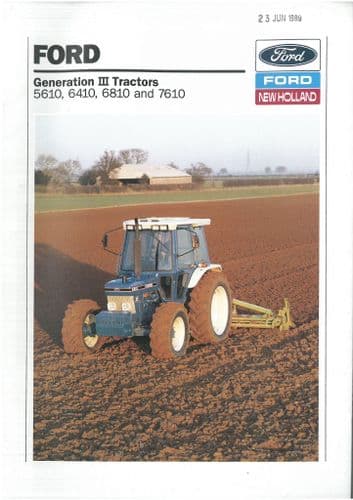 Ford Tractor Generation III 5610, 6410, 6810 and 7610 Brochure