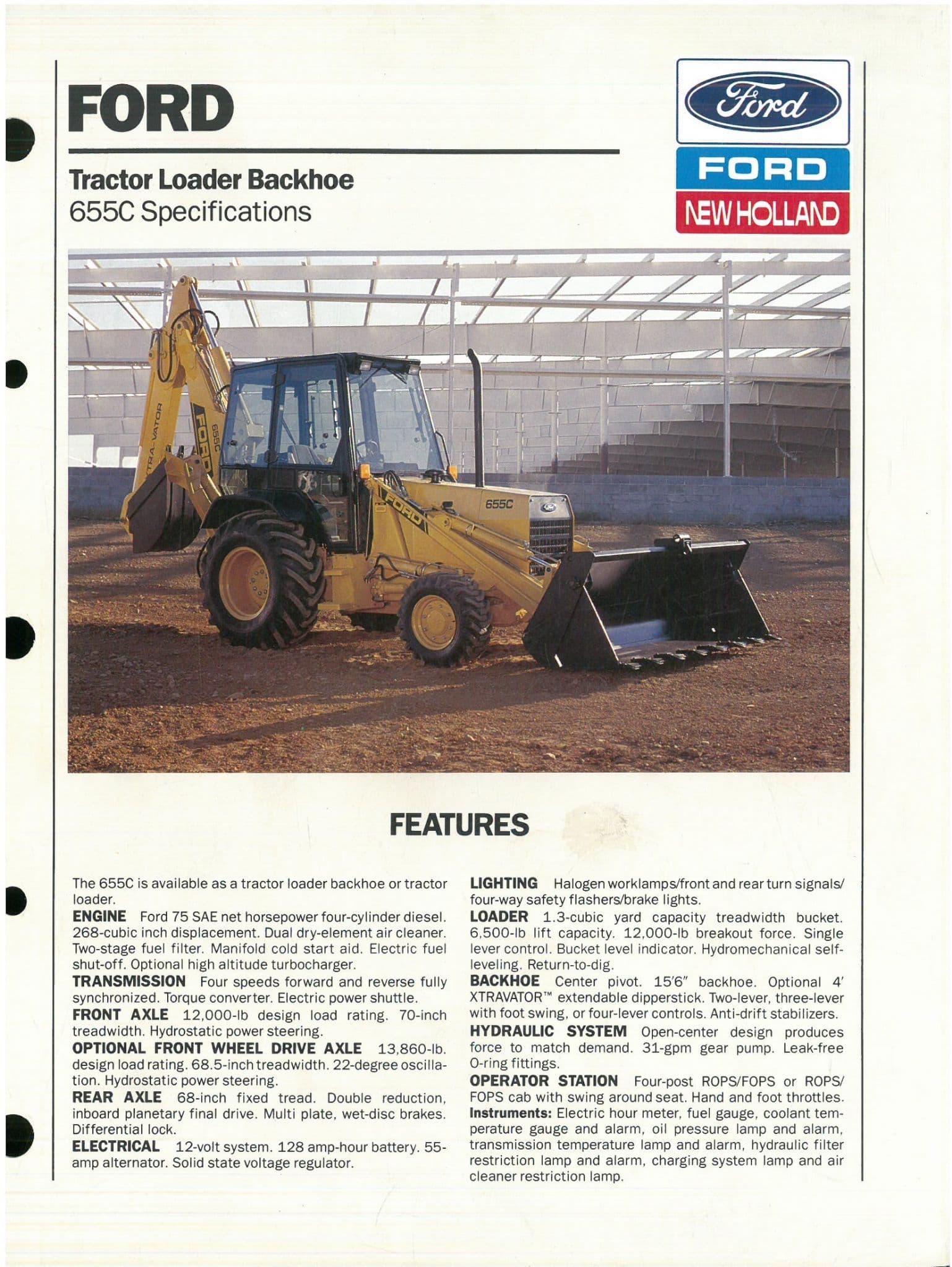 Ford Tractor Loader Backhoes 655C Brochure