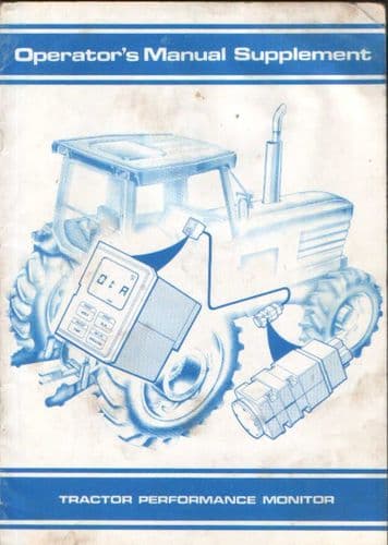 Ford Tractor Performance Monitor Operators Manual