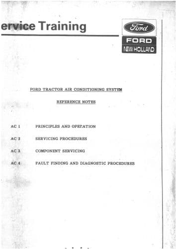 Ford Tractor Q Cab Air Coniditioning Service Manual + 10 Series & Fiat F100 F110 F120 F130 Winner