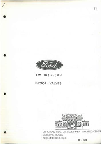 Ford Tractor TW Series and 10 Series Training Notes - ORIGINAL MANUAL