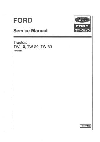 Ford Tractor  TW10 TW20 TW30 Workshop Service Repair Manual