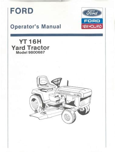 Ford Tractor YT16H Operators Manual