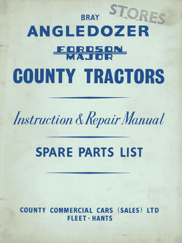 Fordson Major Angledozer Parts Manual