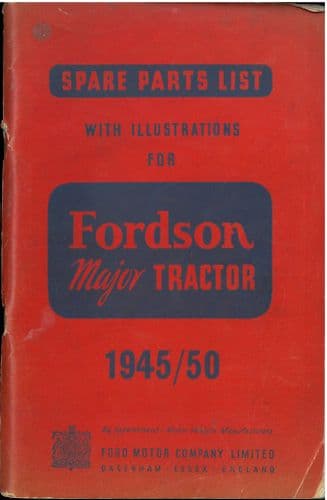 Fordson Major Tractor Parts Manual - 1945-50 - Original