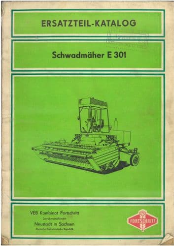 Fortschritt Combine Model E301 Parts Manual