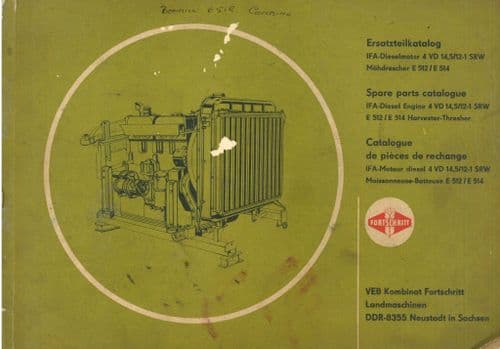 Fortschritt Diesel Engine for E512/E514 Harvester - Parts Manual