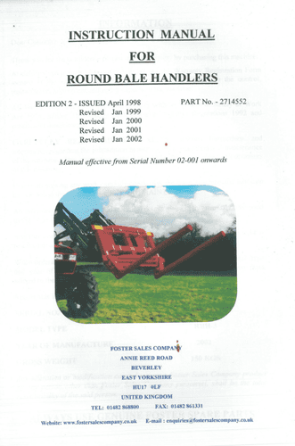 Foster Round Bale Handler Operators Manual
