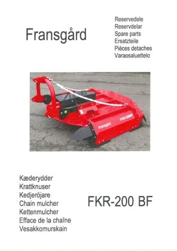 Fransgard Chain Mulcher FKR-200BF Parts Manual
