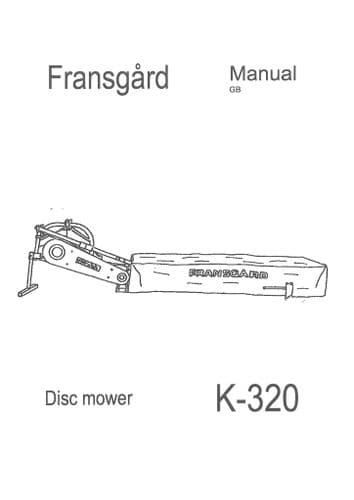 Fransgard Disc Mower K320 Operators Manual