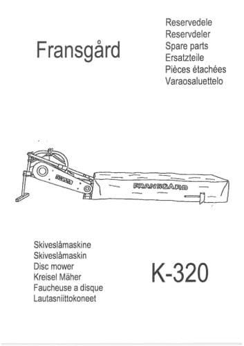 Fransgard Disc Mower K320 Parts Manual