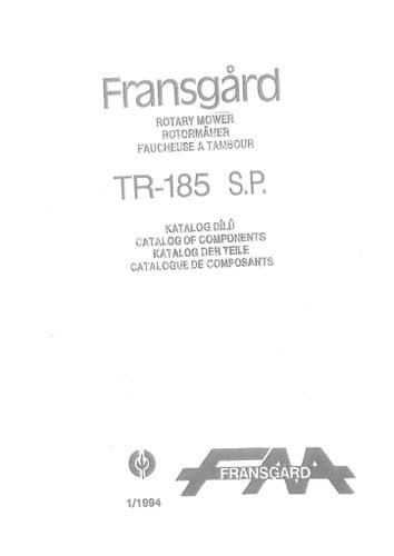 Fransgard Drum Mower TR185SP Operators and Parts  Manual