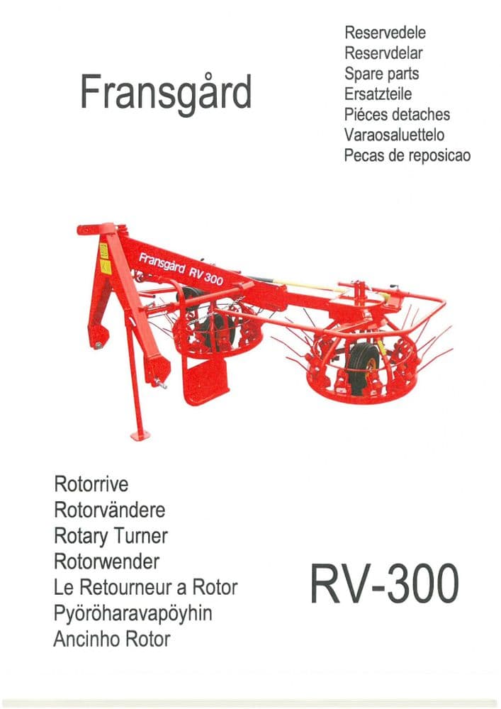 Fransgard Rotary Turner RV300 Parts Manual
