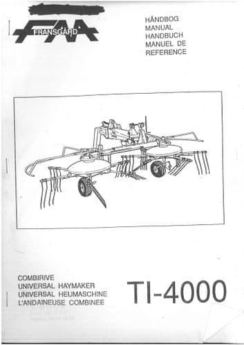 Fransgard Rotary Universal Hay Maker Tedder TI-4000  - Parts Manual