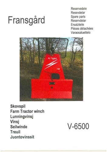Fransgard Tractor Winch V-6500 Parts Manual