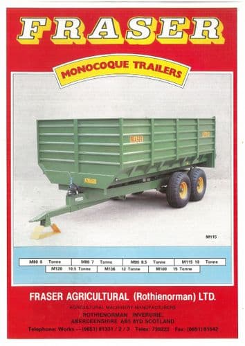 Fraser Monocoque Trailer M80 M86 M96 M115 M120 M136 M160 Brochure