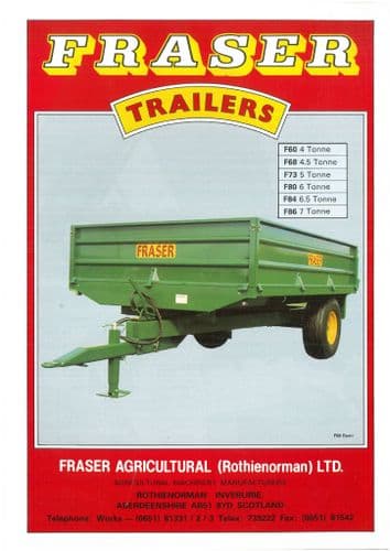 Fraser Trailer  F60, F68, F73, F80, F84, F86 Brochure