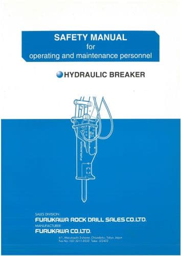 Furukawa Hydraulic Breaker Operators Manual