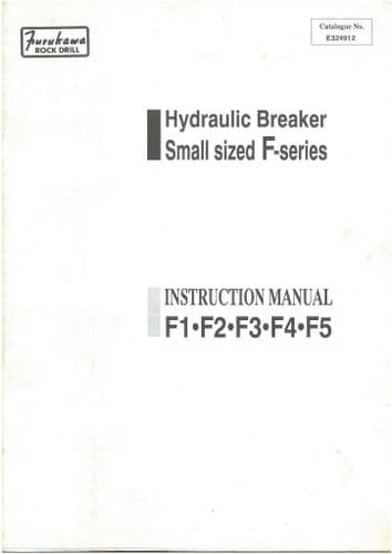 Furukawa Hydraulic Hammer Breaker Small Sized F1 F2 F3 F4 F5 Operators Manual