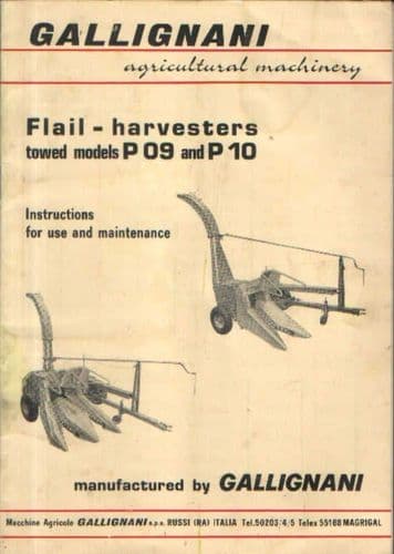 Gallignani Flail Harvester P09 & P10 Operators Manual