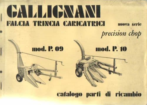 Gallignani Harvester Precision Chop P09 & P10 Parts Manual